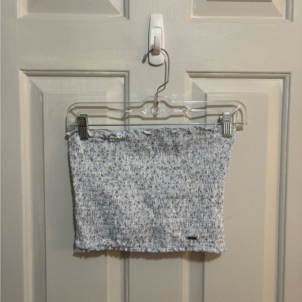 Hollister Light Floral Smocked Top